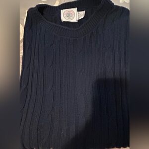 Cape Isle Knitters cable neck crew neck sweater XL, navy blue